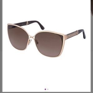 GoldStone & Lilac Glitter Arm Square Sunglasses